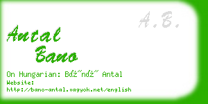 antal bano business card